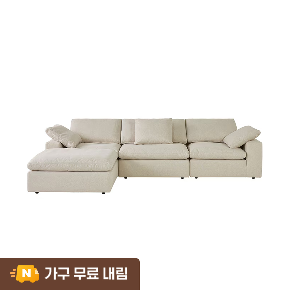 까사미아 캄포 구스30 클래식 소파 스툴포함, 아이보리, 4인용