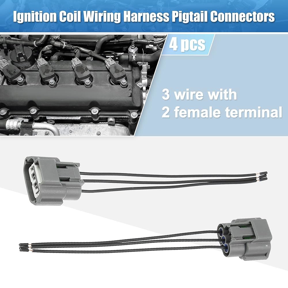 X AUTOHAUX 4pcs 점화 코일 커넥터 플러그 배선 하네스 피그테일 3 와이어 여성용 닛산 알티마 센트라 인피니티용 스즈키 J48817102 하네스용 - 상세 이미지 3
