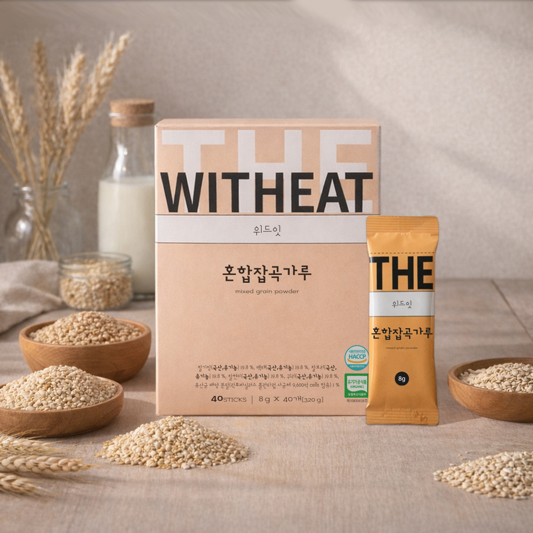 위드잇 유기농 혼합잡곡가루 320g, 국산 5곡 잡곡쌀 소화 잘되는 유아식 이유식 재료 - 상품 이미지
