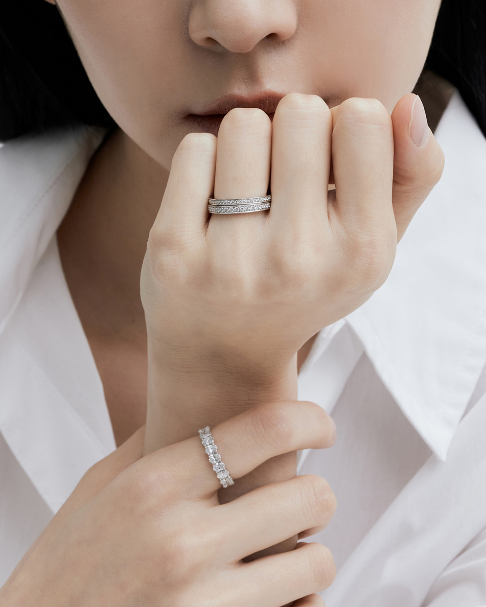 [파플] 1.0mm 브라이트컷 랩다이아몬드 이터니티 반지 14K 18K 이미지 8