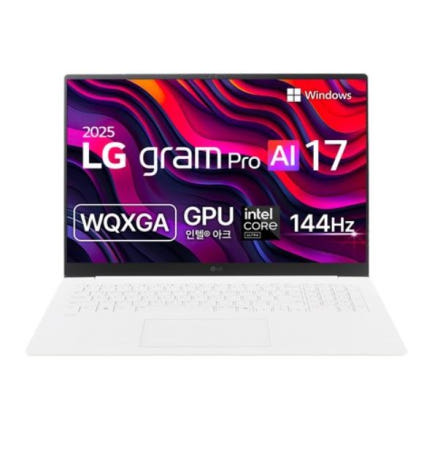 LG전자 LG전자 2025 그램 Pro AI 17 WQXGA, 에센스 화이트, 256GB, 16GB, WIN11 Home, 17Z90TP-GA5CK
