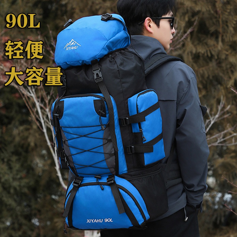 남성 대형 백팩 등산 남자 하이킹 스포츠 50L 방수 배낭 운동 밀리터리 스타일1 블랙 76리터 이상 - 상세 이미지 3