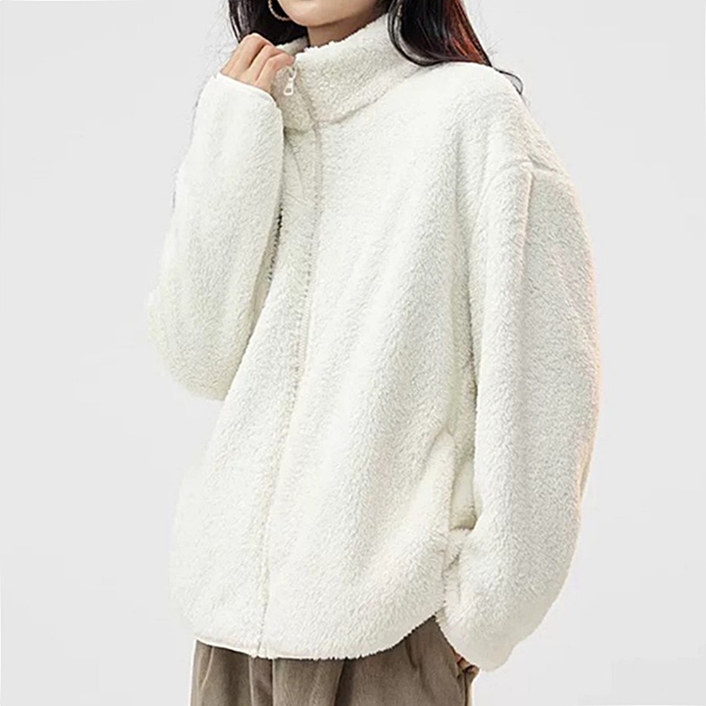 여성 양털 후리스 집업 하이넥 겨울 뽀글이 점퍼 박대표마켓 - 상품 이미지