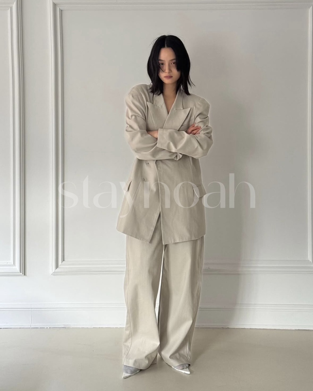 [SALE] [당일] 노이어덜트 아르망 자켓 오버핏 피크드 라펠 카라 셋업 jk (3c) - 상세 이미지 3