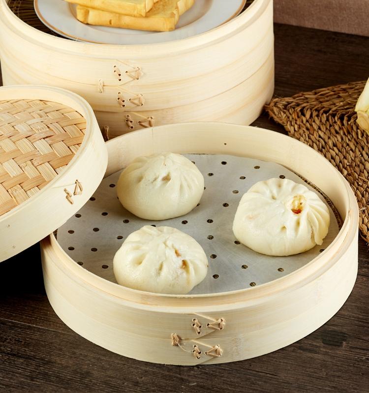편백나무 찜판 바구니 히노끼 편백 찜통 해산물 대나무 18cm 2단1뚜껑 - 상품 이미지