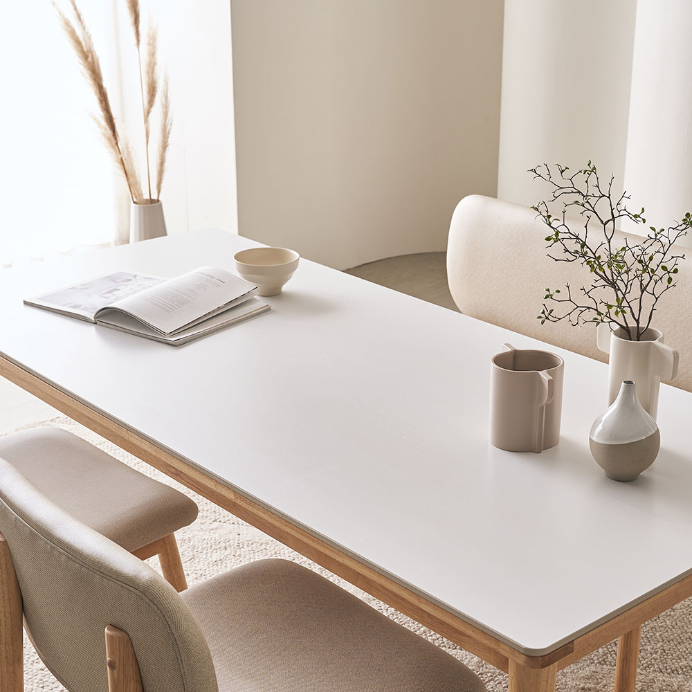 장인가구 칸토르모노 패밀리 세라믹 낮은식탁 6인 식탁세트 1800 테이블 의자3 벤치1