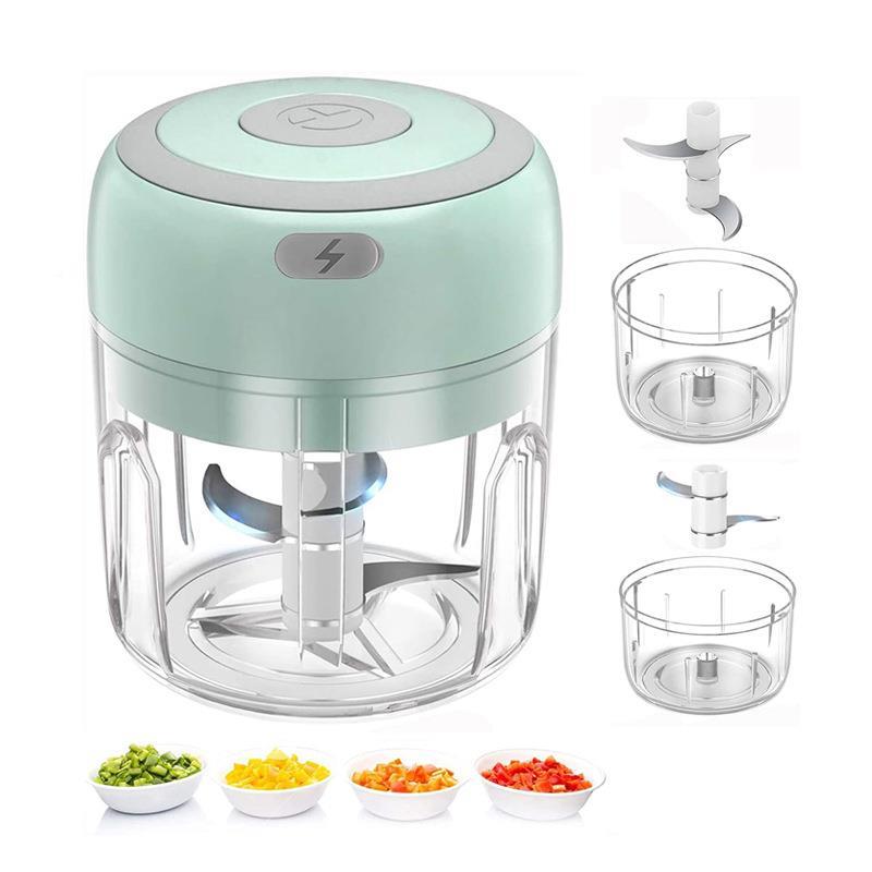 핸드 미니 믹서기 다기능 믹서 반죽용 이유식 블렌더 그린 하이컵 250ml+스몰컵 100ml - 상품 이미지