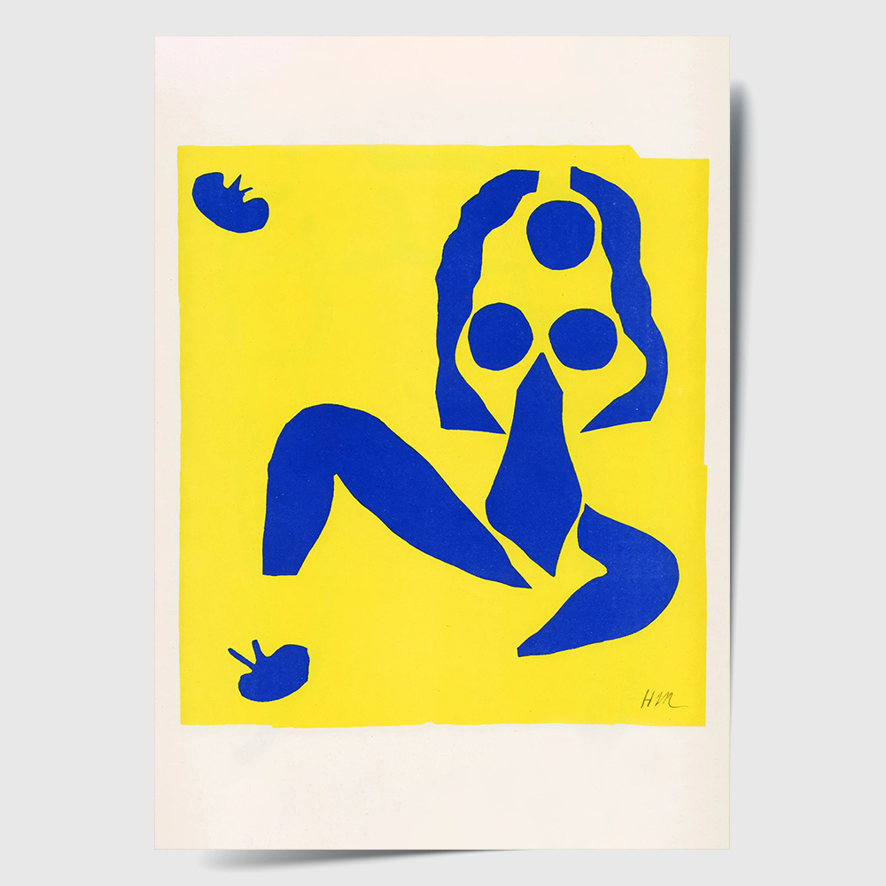앙리마티스 인테리어 그림 액자 포스터 명화 Nu bleu au fond jaune - 상세 이미지 2