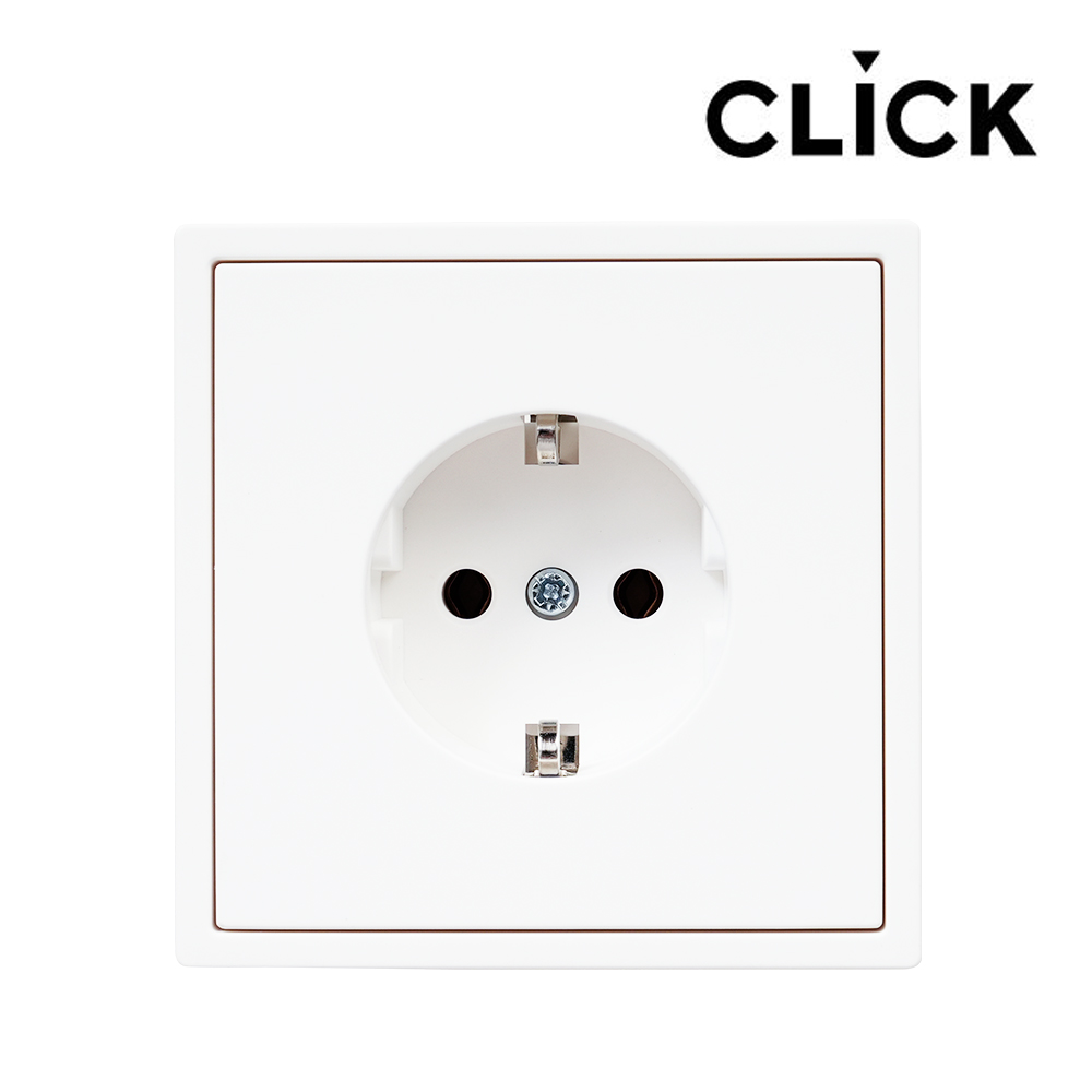 클릭 콘센트 매트화이트 스위치 CLICK 일렉트릭 인테리어 유럽형 정사각 전기콘센트