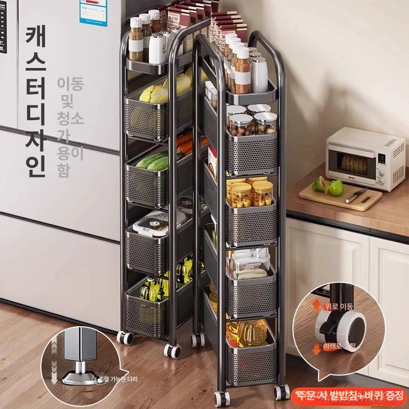 틈새 수납장 정리함 서랍형 미닫이 이동식 다용도 서랍장 13cm 3단 블랙 슬라이드고급형 - 상세 이미지 4