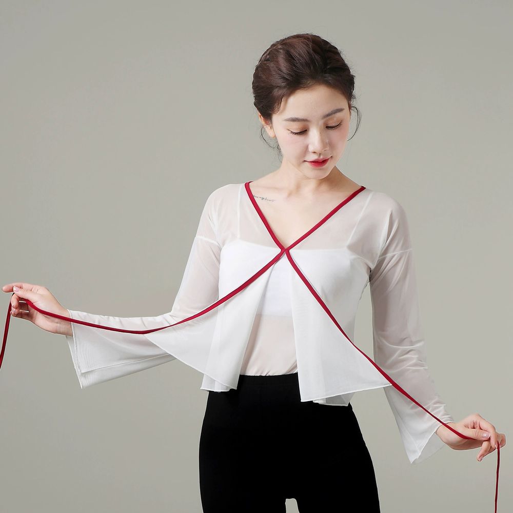 무용 상의 연습복 입시복 치파오 무대 입시 치마 시스루 이미지 6