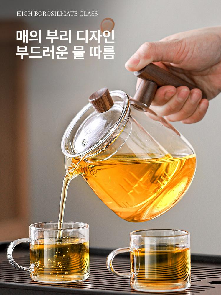 다기 세트 티컵 워머 도자기 보온 전기주전자 차 우드 호두나무 아오셴 9종 세트 컵 홀더 미포함 - 상세 이미지 3