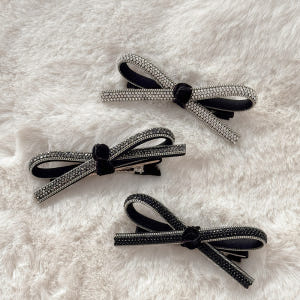벨벳 리본큐빅라인 집게핀 앞머리핀 옆머리 집게삔 헤어클립 솔직 후기 | 실사용자 리뷰 분석 - 상품 이미지 3