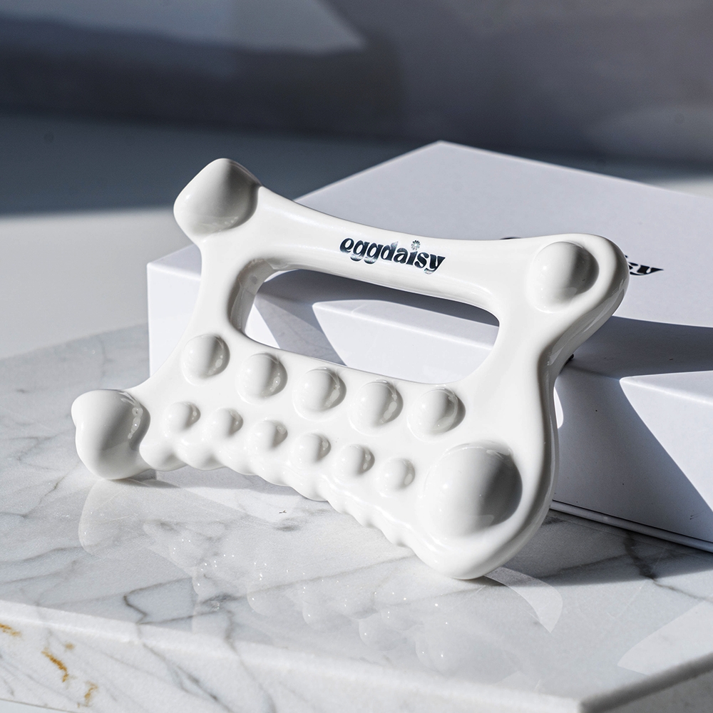 에그데이지 세라믹 도자기 바디 괄사 마사지기 얼굴 종아리 괄사 두피 승모근 림프 제품 이미지