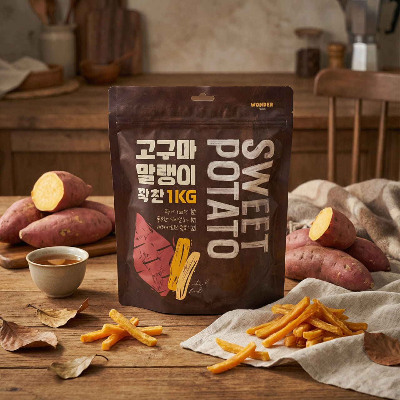 원더푸드 반려견 강아지 고구마간식 말랭이 1kg 대용량 2개+150g - 상세 이미지 5