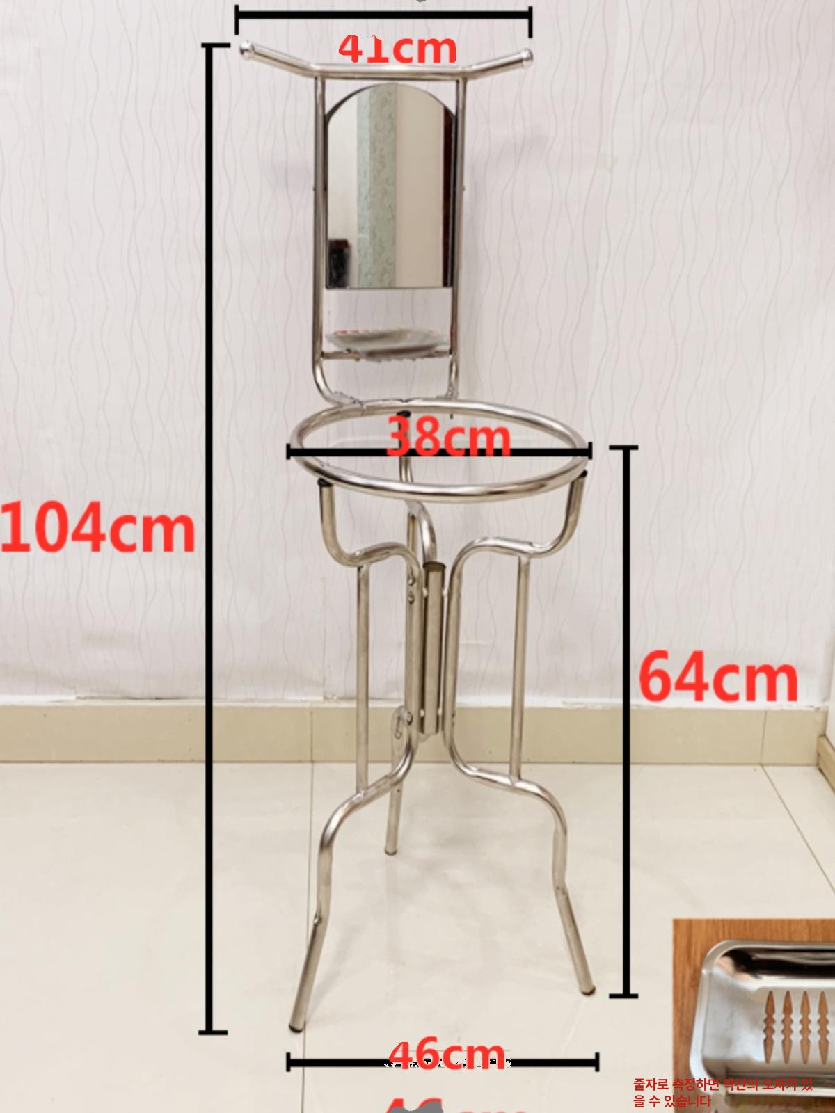 받침대 스테인리스 거치대 손빨래 보조대 세수대야 선반 받침대 64cm 1단계 포함 - 상세 이미지 5