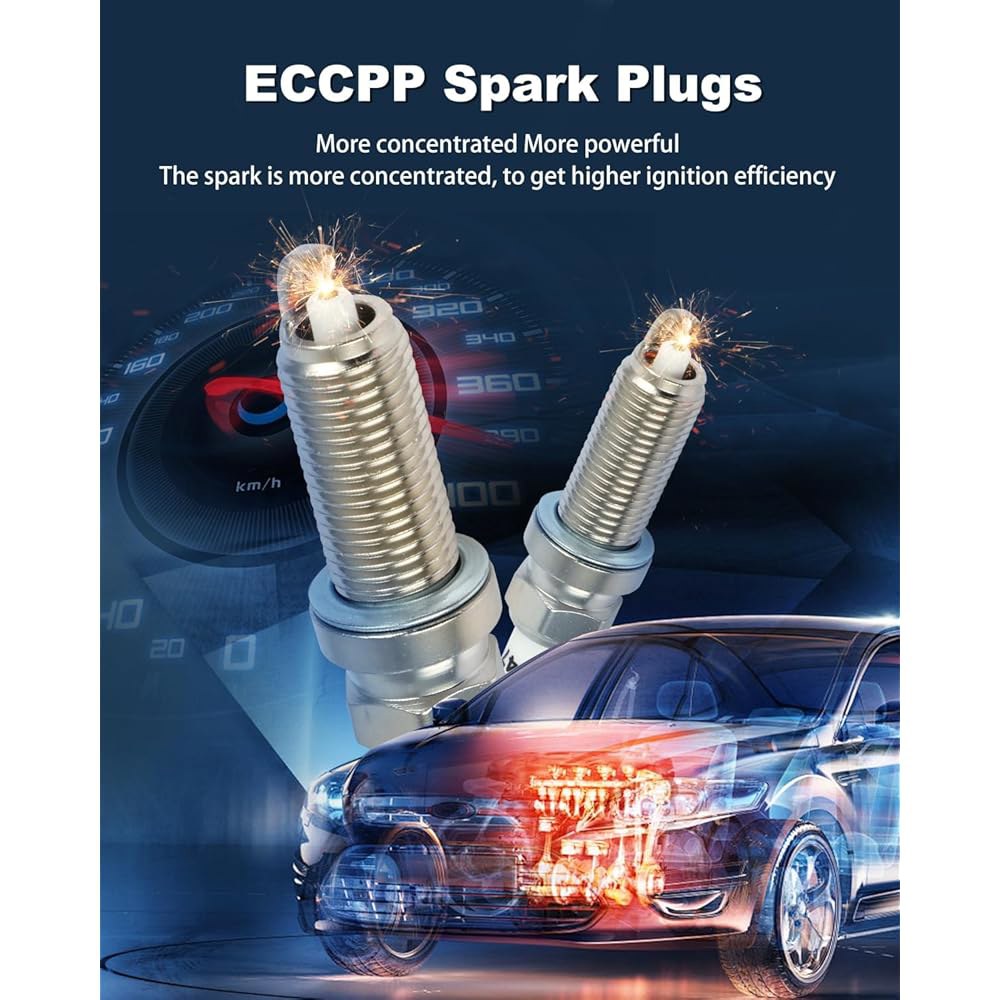 2013-2018 알티마용 닛산용 ECCPP 스파크 플러그 더블 이리듐 장착, 2014-2020 로구용 94702 교체(4개의 플러그) - 상세 이미지 3