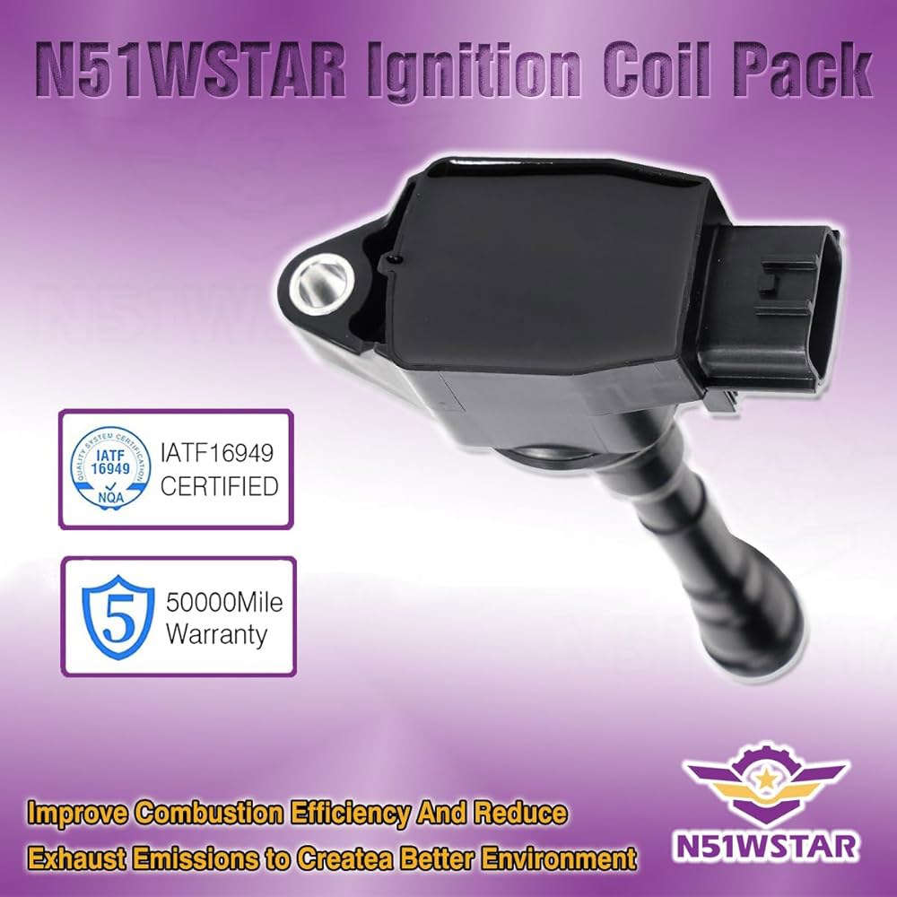 N51WSTAR 점화 코일 팩 4종 세트 닛산 쥬크 캐시카이 로그 센트라 1.6T 2.0L L4 교체용 22448-1KC0A UF-659 UF659 C1807용 - 상세 이미지 3
