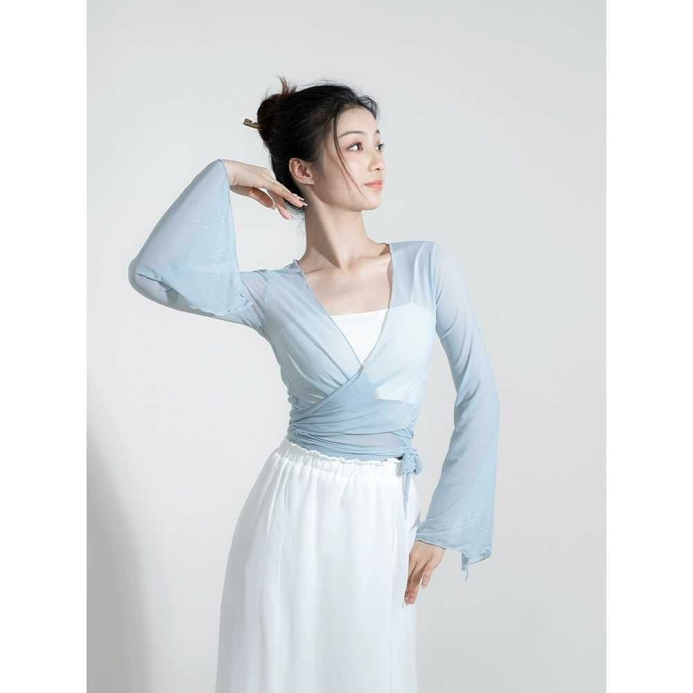 무용 상의 연습복 입시복 치파오 무대 입시 치마 시스루 - 상품 이미지