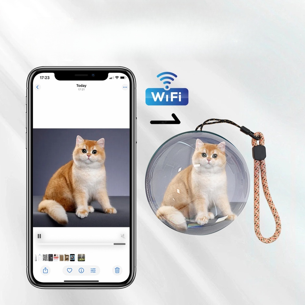 소울메모리볼 추억보관 영상 WiFi 무선 연결 스마트 디지털 액자 투명 수정구슬 휴대 - 상세 이미지 3