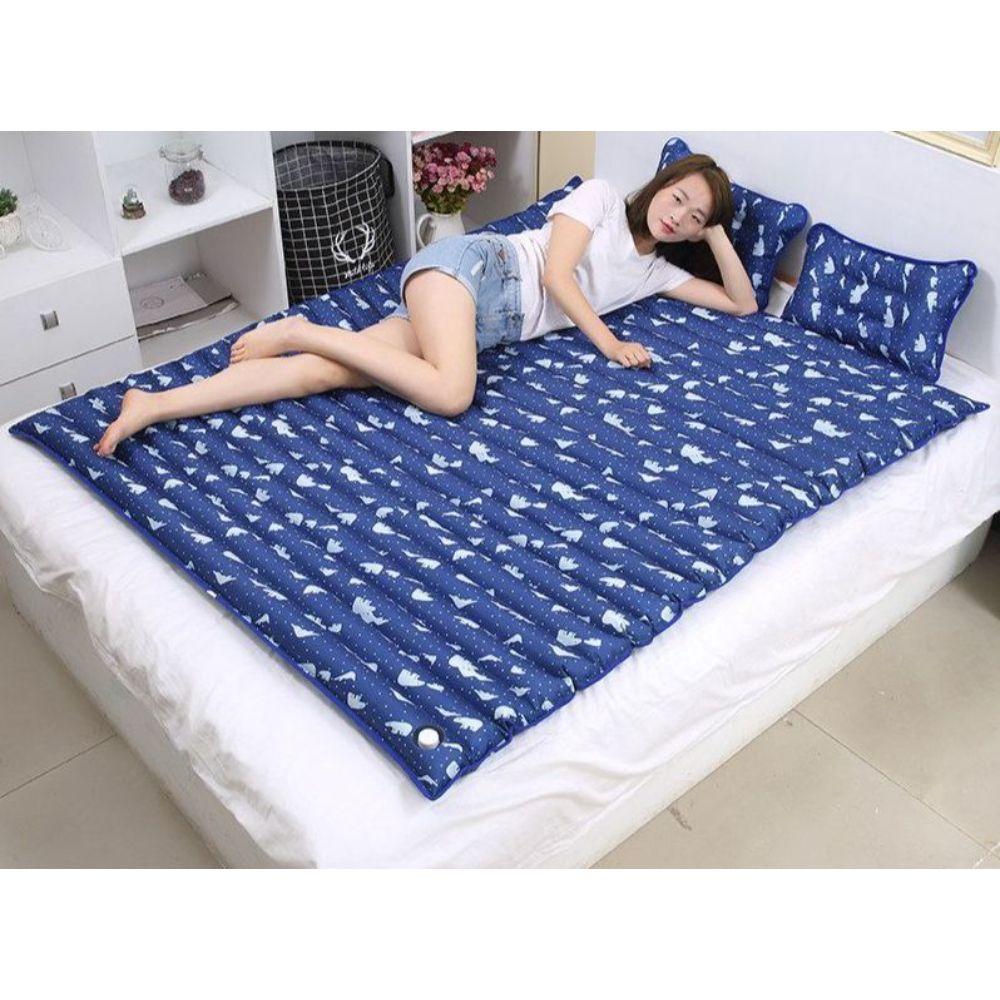 한기 냉각 물침대 쿨매트리스 방수 쿨매트 200x150cm 백곰+물베개2개 - 상품 이미지
