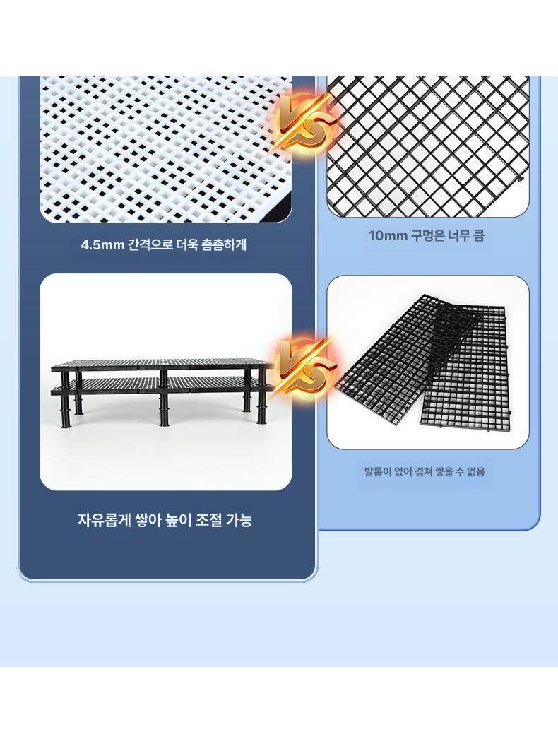 어항 격리판 투명 칸막이 DIY 분리판 조립식 파티션 4.2mm 정사각 화이트 메쉬 1장 - 상세 이미지 2