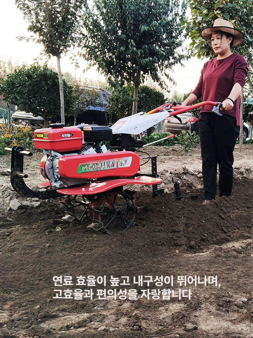 텃밭미니관리기 소형 경운기 밭갈이기 가솔린 170 본체 고무 회전 경운기 - 상세 이미지 5