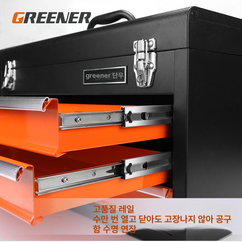 철제 휴대용 수납함 전기공사용 철재 도구 보관함 3단 서랍 공구함 - 상세 이미지 4