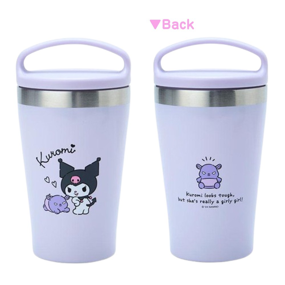 산리오 핸들 스테인리스 텀블러 330ml 뚜껑 포함 진공 단열 결로 방지 일본직수입 정품 쿠로미 - 상세 이미지 4
