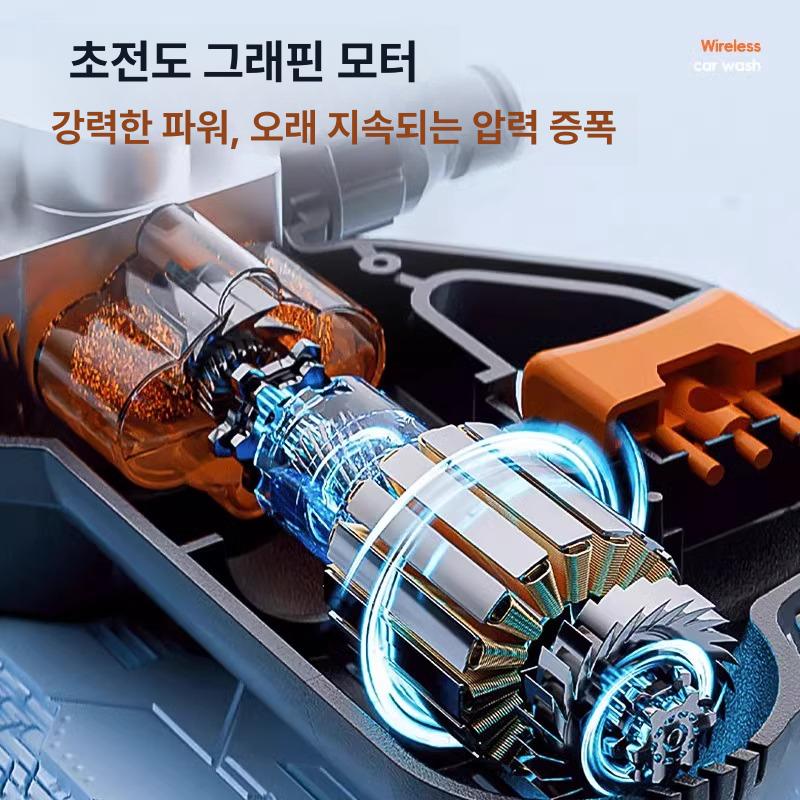 무선 고압 세척기 풀세트 본체만 세차용 분사기 충전식 4터보 모터 표준 1배터리 5m호스 종이상자 - 상세 이미지 2