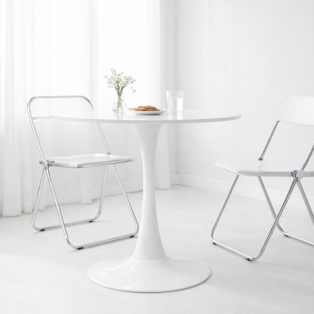 카페 원형 식탁 테이블 라운드 탁자 화이트 2인 800