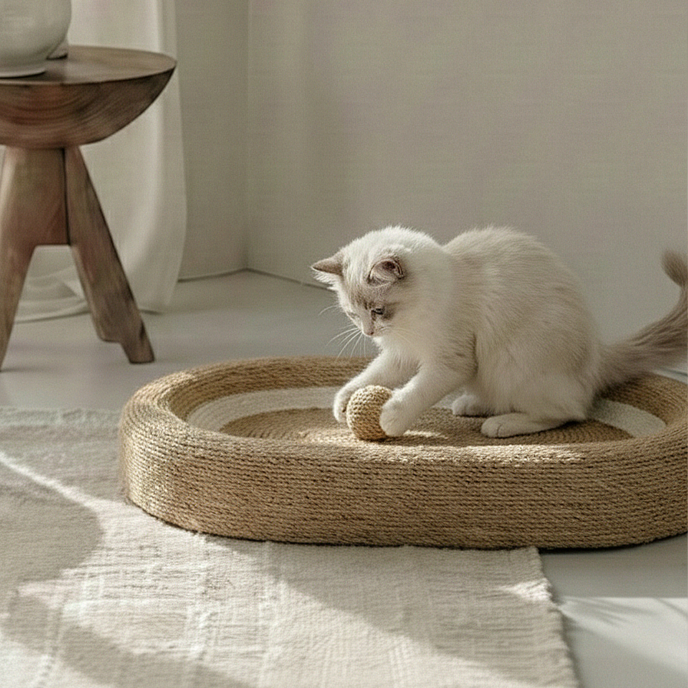 레토 고양이 스크래쳐 특대형 사이잘삼 침대 60x40 이미지 4