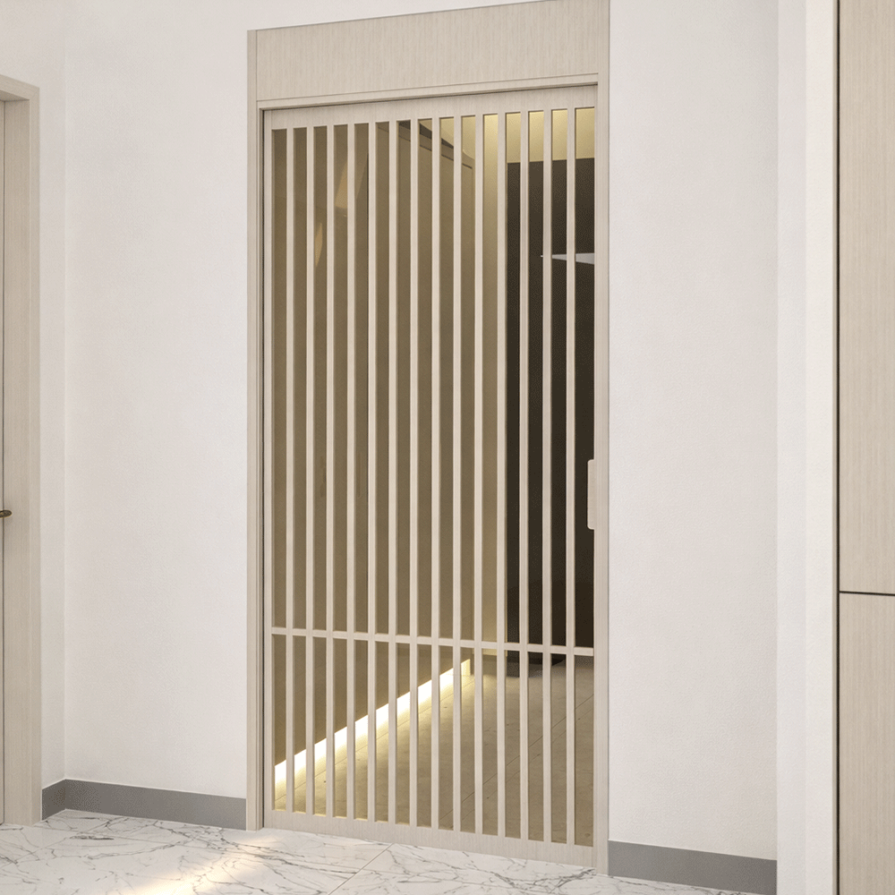 180도 스윙도어 현관 아파트 외도어 싱글 전체간살 초슬림 중문 (우드제품)