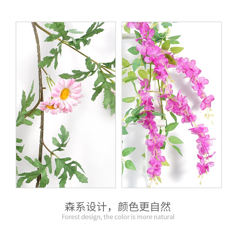 인조 넝쿨 조화 벽장식 담쟁이넝쿨 인테리어 인테리어조화 담쟁이 가리개 행잉 가랜드 군녹색 담쟁이덩굴 - 상세 이미지 4