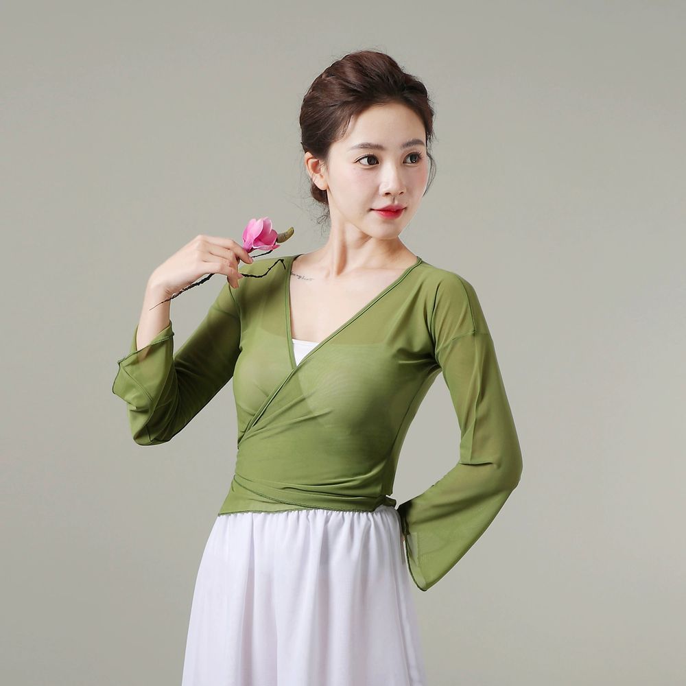 무용 상의 연습복 입시복 치파오 무대 입시 치마 시스루 - 상세 이미지 4