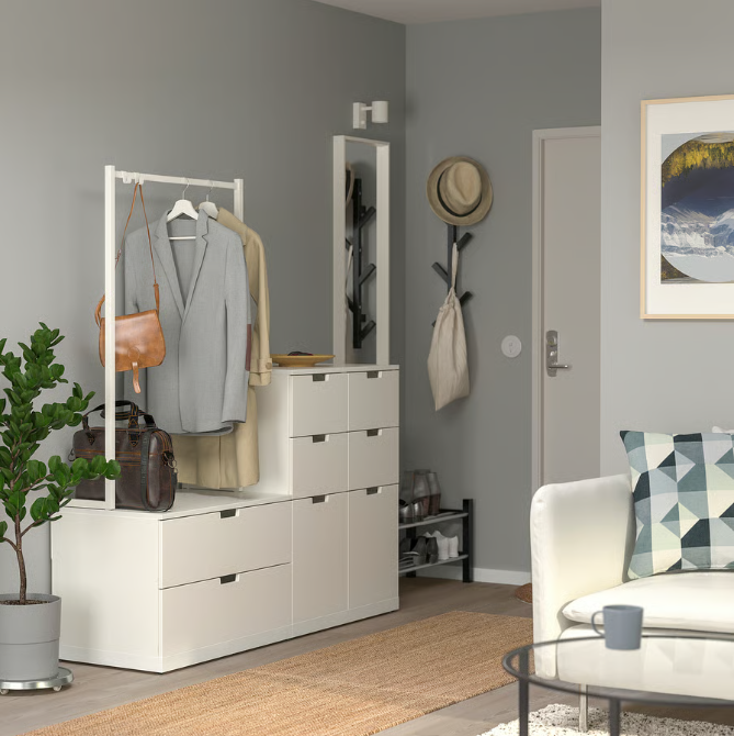 이케아 수납장 추가 옷걸이봉 노르들리 NORDLI 행거 화이트 800X115cm 104.150.42 - 상세 이미지 5