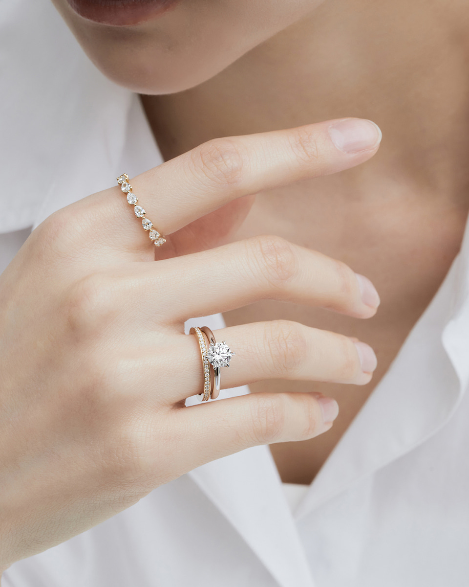 [파플] 1.0mm 브라이트컷 랩다이아몬드 이터니티 반지 14K 18K 이미지 6