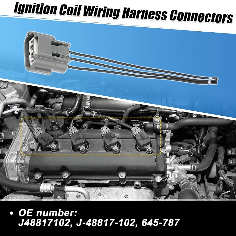 X AUTOHAUX 4pcs 점화 코일 커넥터 플러그 배선 하네스 피그테일 3 와이어 여성용 닛산 알티마 센트라 인피니티용 스즈키 J48817102 하네스용 - 상세 이미지 2