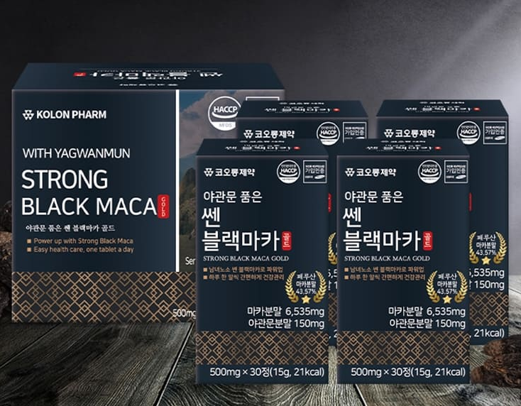 코오롱제약 야관문품은쎈 블랙마카 500mgx30정x4박스 고함량 페루마카 남성활력 - 상품 이미지
