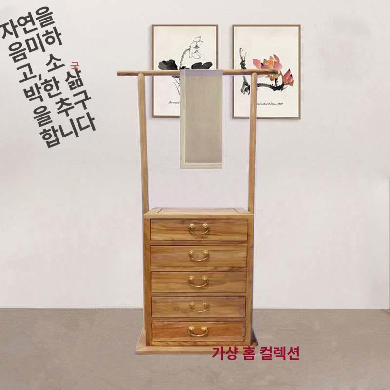 접이식 원룸 가벽 선반형 라탄 거실용 중국풍 대나무 무도장 내추럴 우드 - 상세 이미지 3