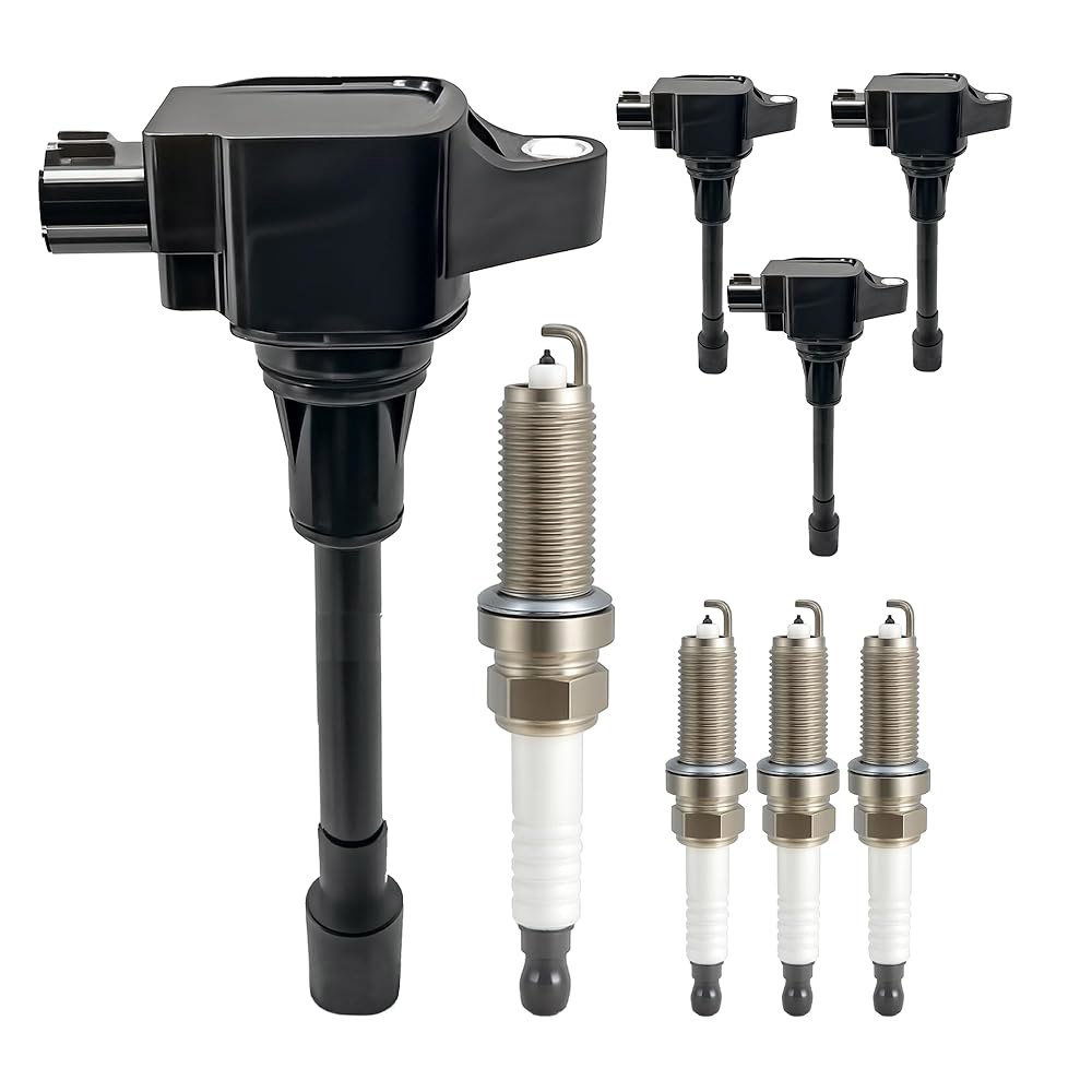 4PCS UF549 점화 코일 팩 및 L4용 9029 스파크 플러그 2.5L 2.0L 1.8L 1.6L 닛산 센트라 로그 베르사 알티마 NP300 2007-2019 인피니티 FX5 - 상품 이미지