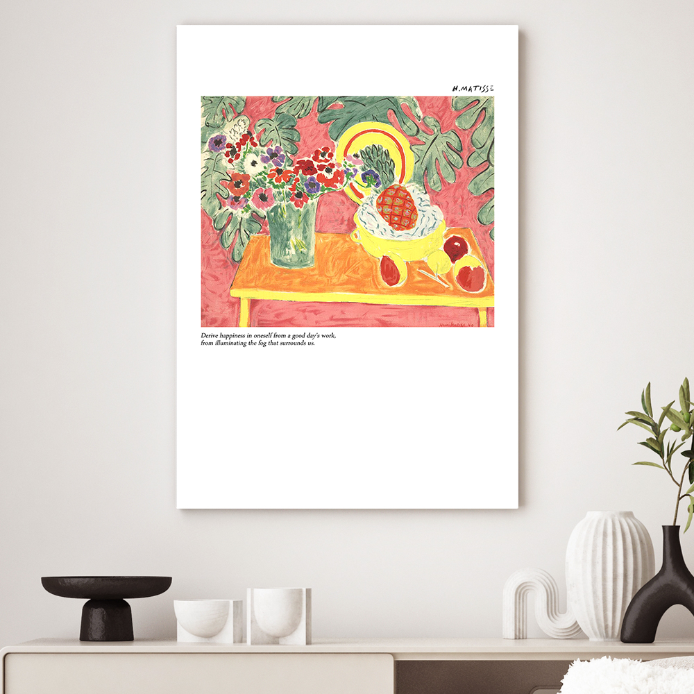 앙리마티스 인테리어 그림 액자 포스터 명화 Pineapple and Anemones - 상품 이미지