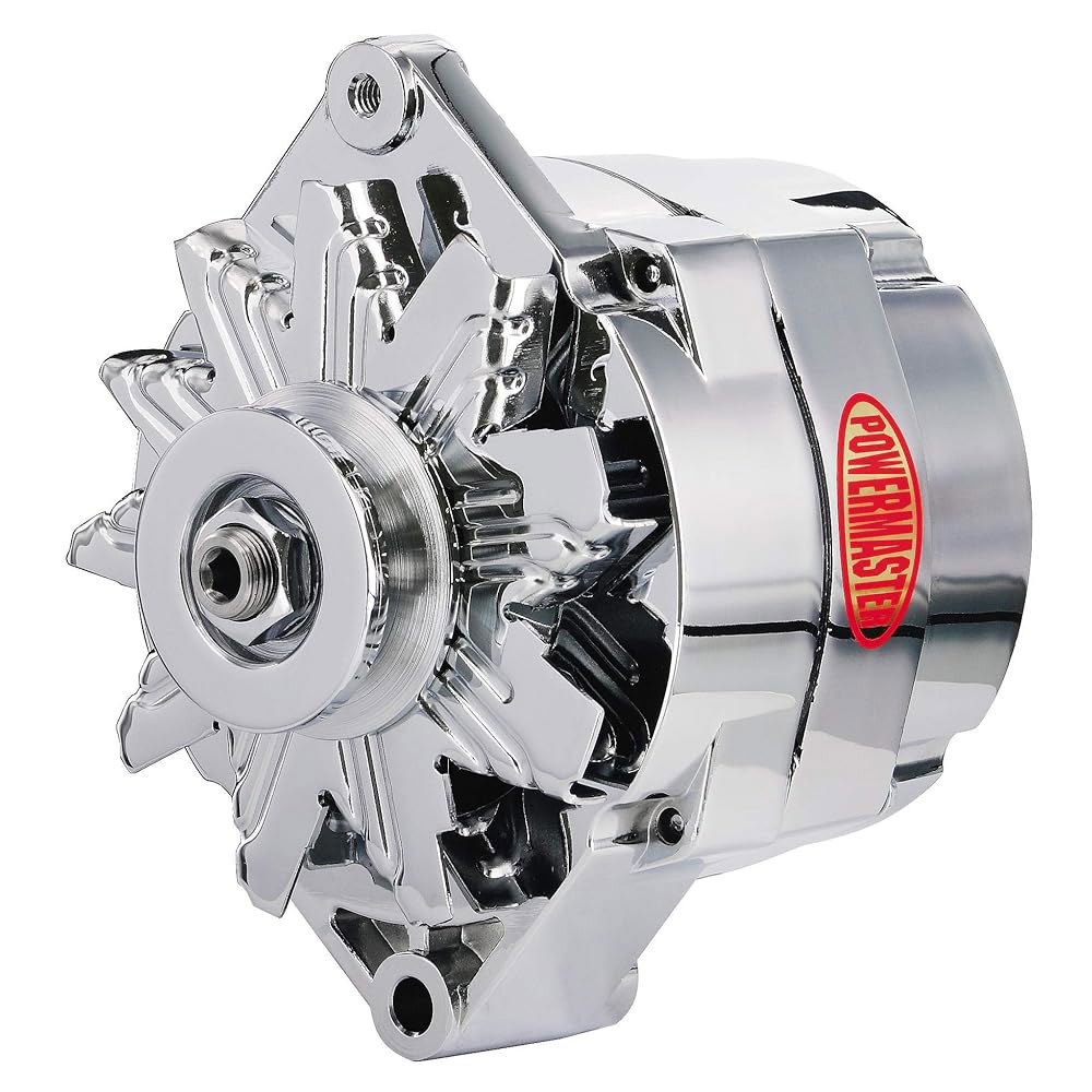 파워마스터 얼터네이터, GM 오리지널 룩, 12SI, 100암페어, 12V, 1와이어/3와이어, 싱글 V벨트 풀리, 스트레이트 마운트, 알루미늄 케이스, 크롬, GM, 각각 - 상세 이미지 2