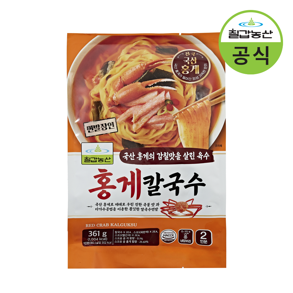 칠갑농산 홍게칼국수 361g 2인분 - 상품 이미지