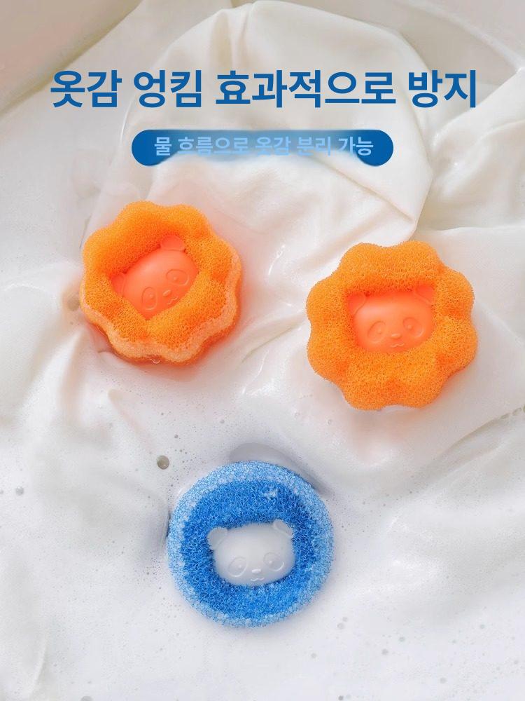 세탁용 양모볼 털빠짐방지 먼지제거 울볼 정전기방지 시트 혼합 4개입 360도 강력 흡착 - 상세 이미지 2
