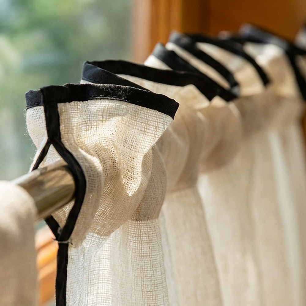 포니홈 주방 바란스 커튼 창문 수납장 가림막 천 패브릭 가리개