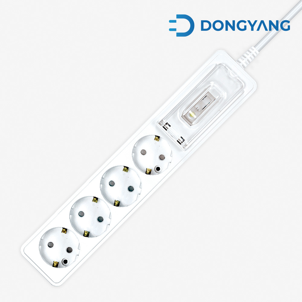 국산 동양 누전차단 스위치 4000W 고용량 멀티탭 대용량 콘센트 4구, 3m, 1개 - 상품 이미지