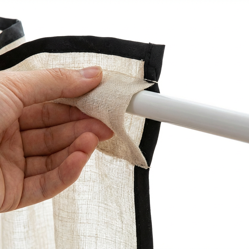 포니홈 주방 바란스 커튼 창문 수납장 가림막 천 패브릭 가리개