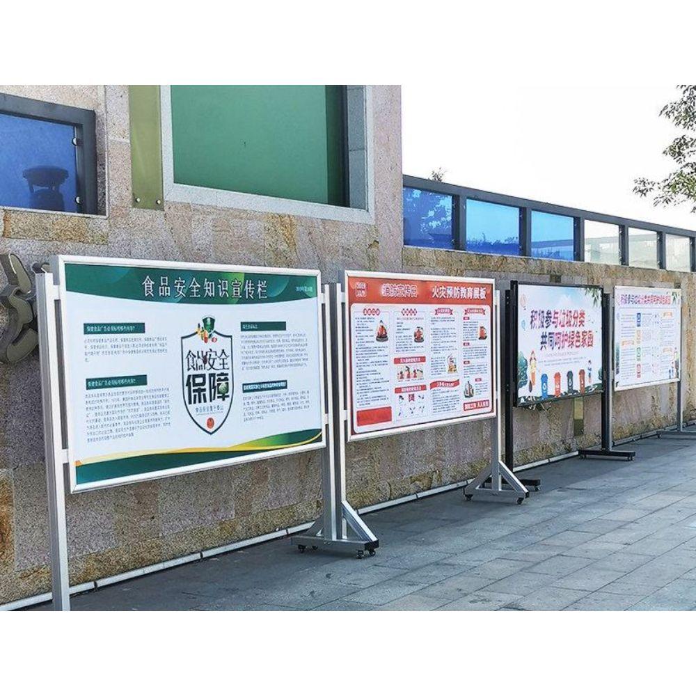 대형 옥외 게시판 교회 회사 유압 표준 안내판 학교 스탠드 알루미늄 합금 120x240cm 보강 - 상세 이미지 3