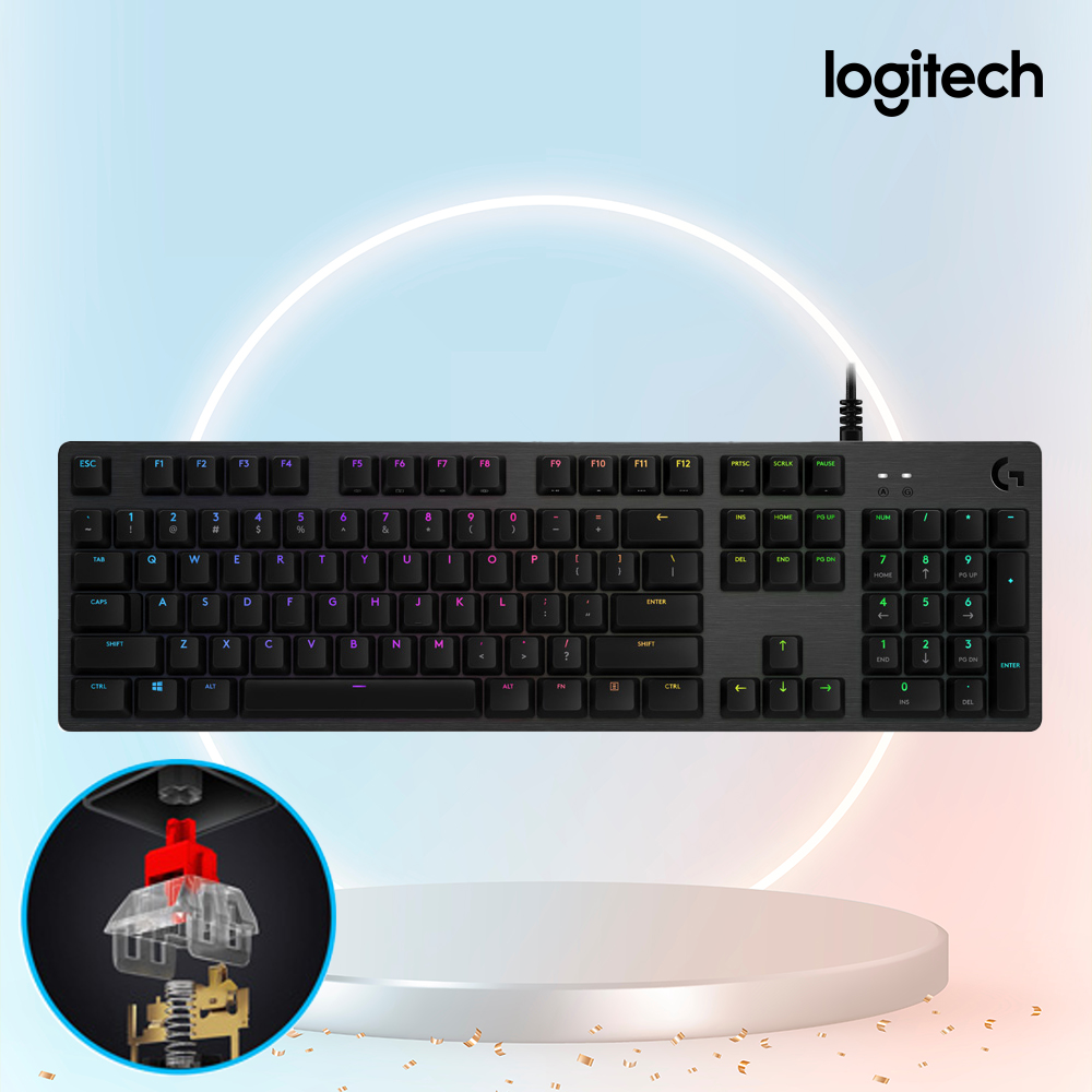 로지텍 G512 GX RED 기계식 키보드 블랙, 적축, 50g - 상품 이미지